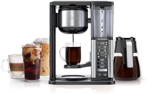 Alt Text for image 1: Ninja Coffee Maker CM401 with Carafe and Frother