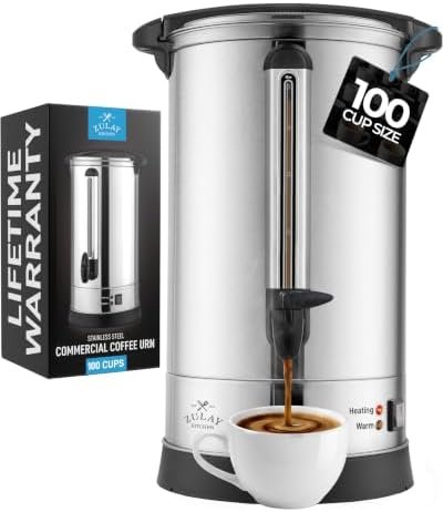 Zulay Commercial Coffee Maker in Silver - Front View