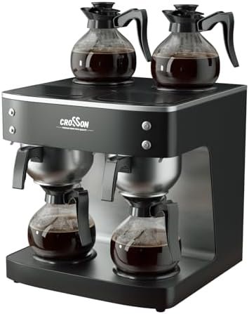 Alt Text for image 1: Crosson 200 Cup/hour Commercial Drip Coffee Maker with Glass Decanters